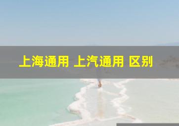 上海通用 上汽通用 区别